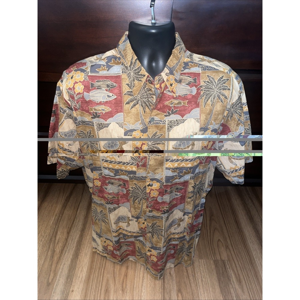 Tori Richard Button Up Shirt Mens Size 1XB Floral Hawaiian 100% Cotton Lawn
